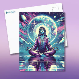 Lättnader i meditationsrymden och eftertanke vykort