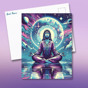 Lättnader i meditationsrymden och eftertanke vykort