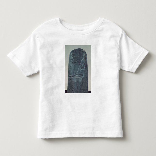 Lättnadsfigur av guden Shamash som dikterar lagar Tee Shirt (Framsida)