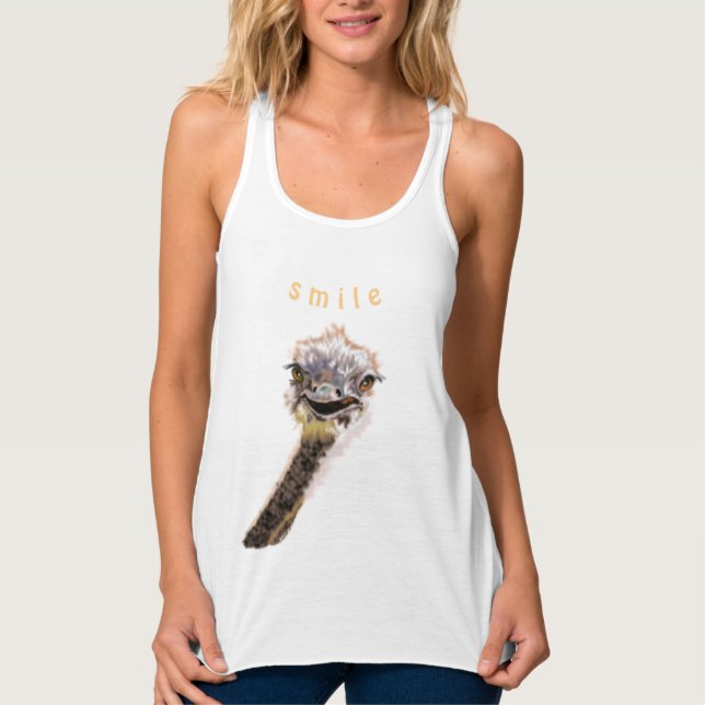 Lättnoj Ostrich-Tanktopet - sjömil Linne Med Racerback (Framsida)