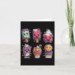Lättnoj Spooky Horror Halloween Ice Cream Summer T Kort