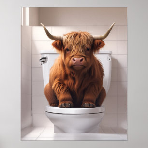Lättnos höglandskö på Toilet Bathroom Poster