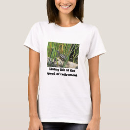 Lättnostiskt fotfoto för sköldpadda Lycklig Pensio T Shirt