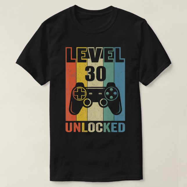 Lättolåst 30-kompatibel videospelare 30års födelse t shirt (Design framsida)