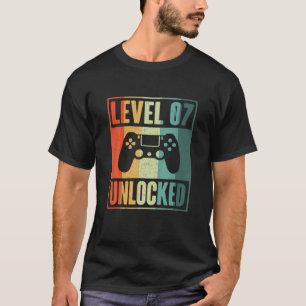 Lättolåst videospelare på nivå 7 - födelsedag i 7: t shirt