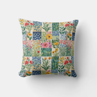 Lättpatchwork Blommor Botanisk Trädgård Blommor Va Kudde