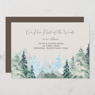 Lättrik Rustic Nacke vid Skogen Flytta Annocement Inbjudningar