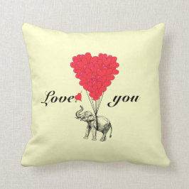 Lättromantiska Valentineser av elefant Kudde