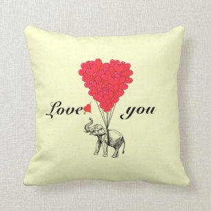 Lättromantiska Valentineser av elefant Kudde