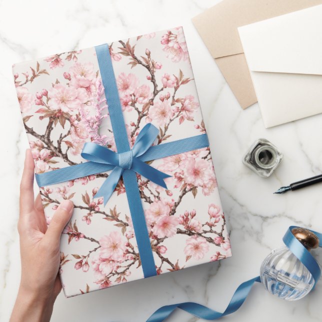 Lättsam körsbärsblom Konstnärlig Botanik Presentpapper (Gifting)
