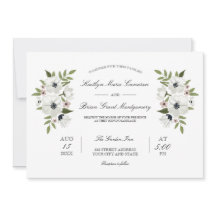 Lättsinnig inbjudan till Blommigt bröllop