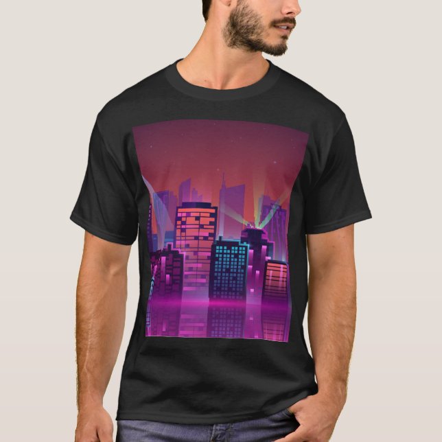 Lättsinnig nattcityssla, vintage. t shirt (Framsida)