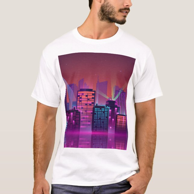 Lättsinnig nattcityssla, vintage. t shirt (Framsida)
