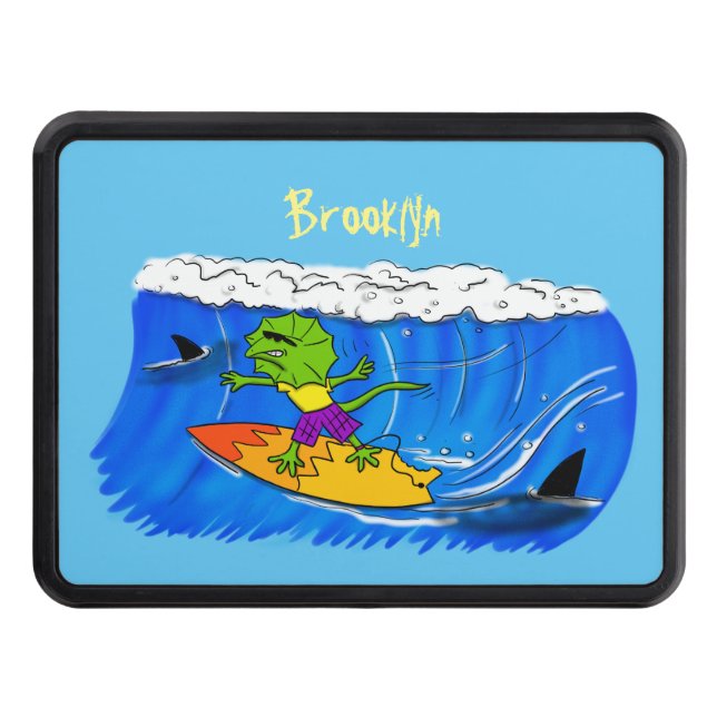 Lättskrämd nacke-ödla surfing tecknad dragkroksskydd (Framsidan)