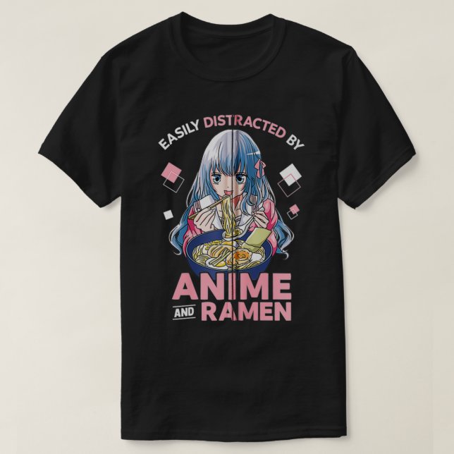 Lättspridd av Anime och Ramen Bowl japanska T Shirt (Design framsida)