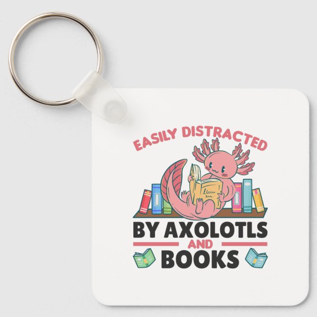 Lättspridd av Axolotls och Bokar Nyckelring (Framsida)