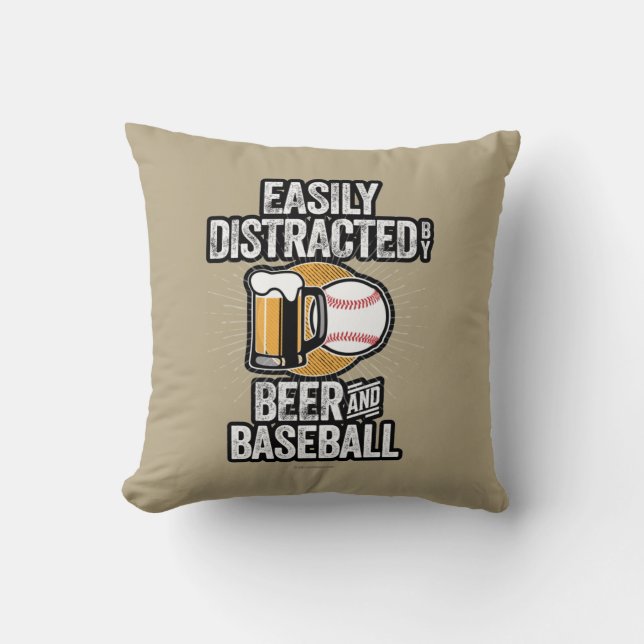 Lättspridd av Beer och Baseball Throw Pillo Kudde (Framsida)