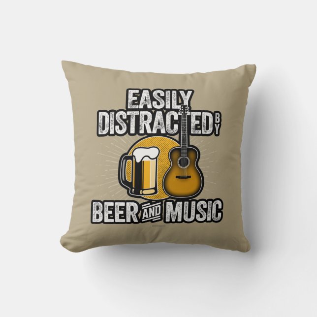 Lättspridd av Beer och Music Dekorativ kudde (Framsida)