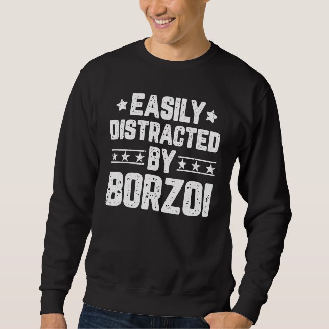 Lättspridd av Borzoi Hund Borzoi Lång Ärmad Tröja (Framsida)