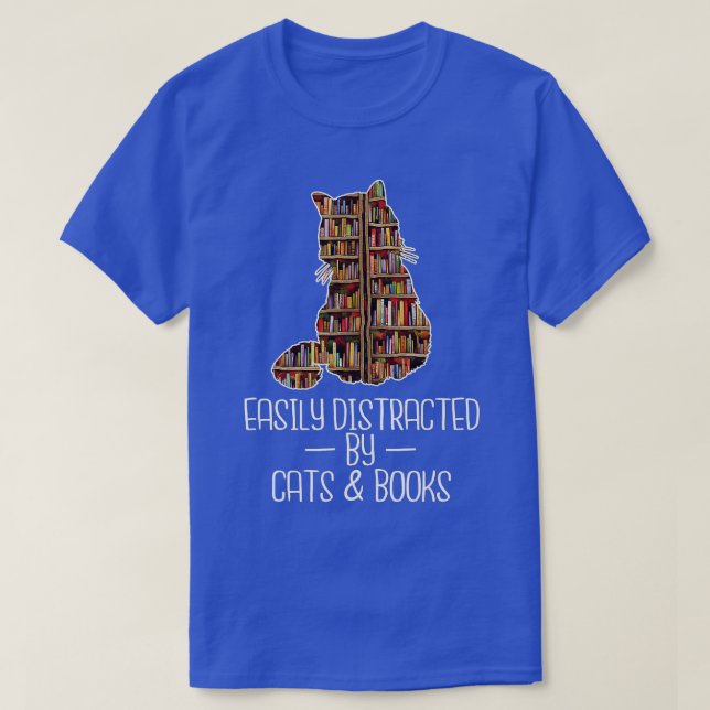 Lättspridd av Cats Bokar Älskare Bok Nerd L T Shirt (Design framsida)