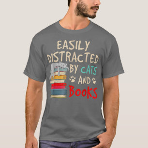 Lättspridd av Cats Bokar Cat Bok Älskare Ner T Shirt