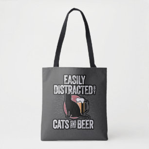 Lättspridd av Cats och Beer Tote Bag Tygkasse