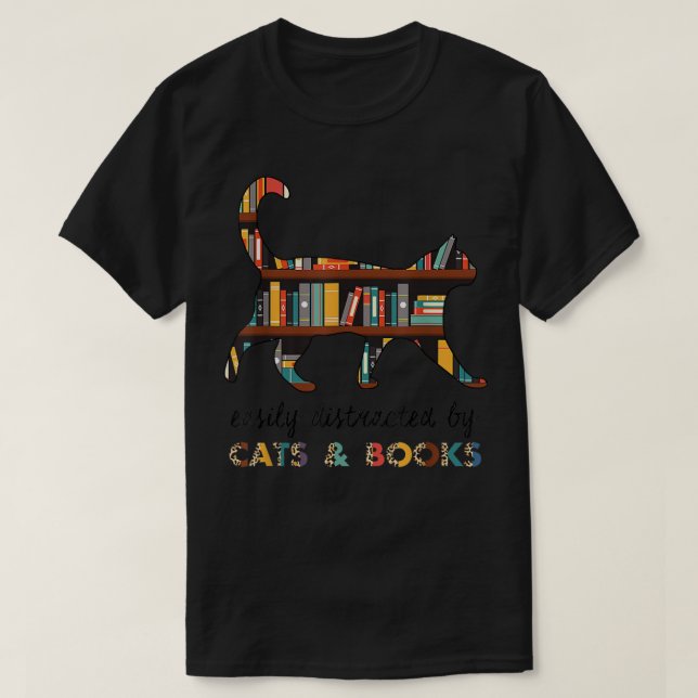 Lättspridd av Cats och Bokar Cat & Bok Lov T Shirt (Design framsida)