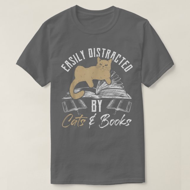 Lättspridd av Cats och Bokar Cat & Bok Lov T Shirt (Design framsida)