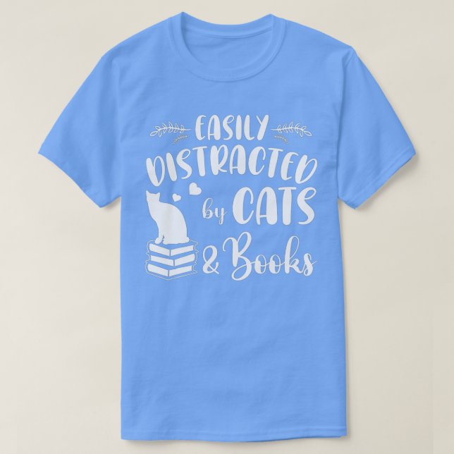 Lättspridd av Cats och Bokar Cat & Bok Lov T Shirt (Design framsida)