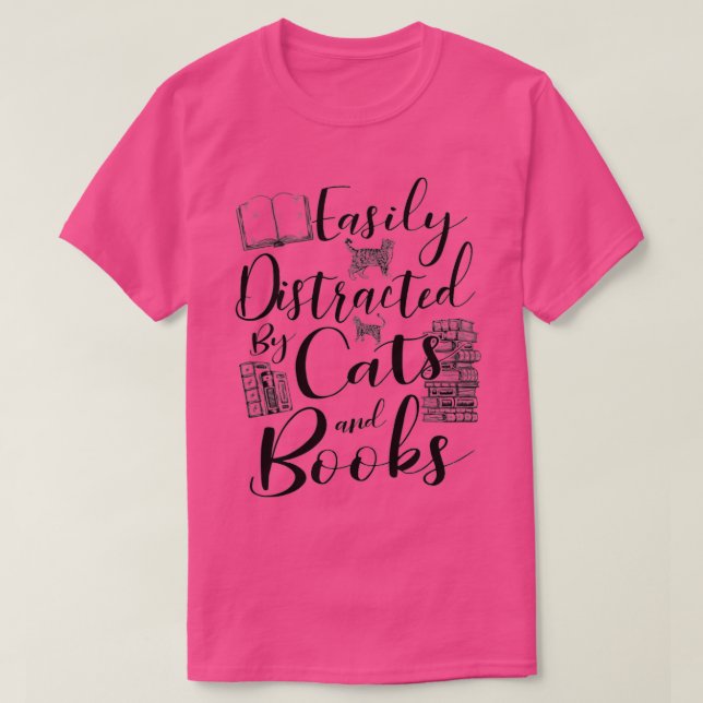 Lättspridd av Cats och Bokar Reader Älskare G T Shirt (Design framsida)
