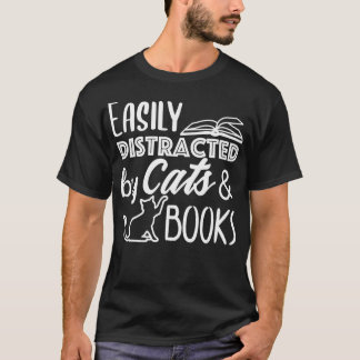 Lättspridd av Cats och BooksCat Bok Älskare T Shirt