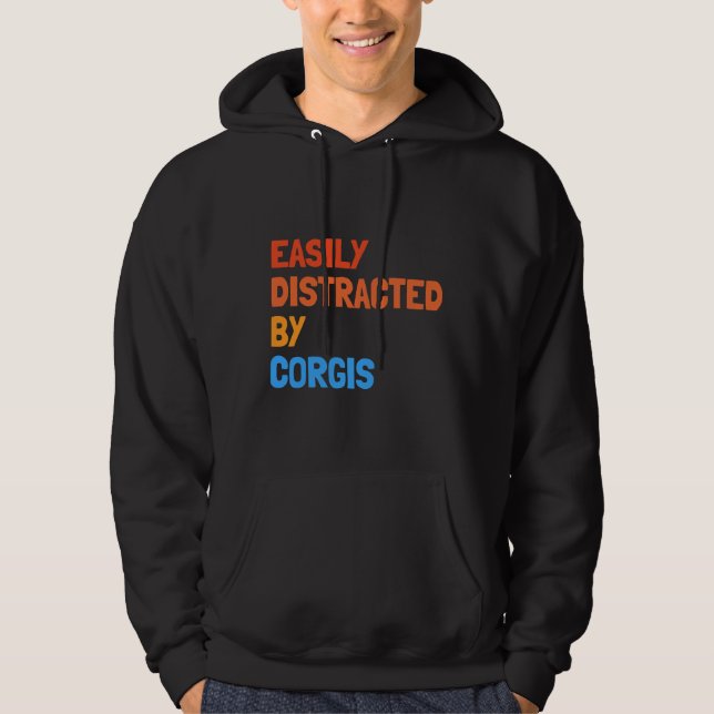 Lättspridd av Corgis Rolig hund Hoodie (Framsida)