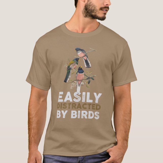Lättspridd av fågel Bird Älskare retro-boy för T Shirt (Framsida)