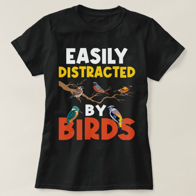 Lättspridd av fåglar Fågelövervakning B T Shirt (Design framsida)