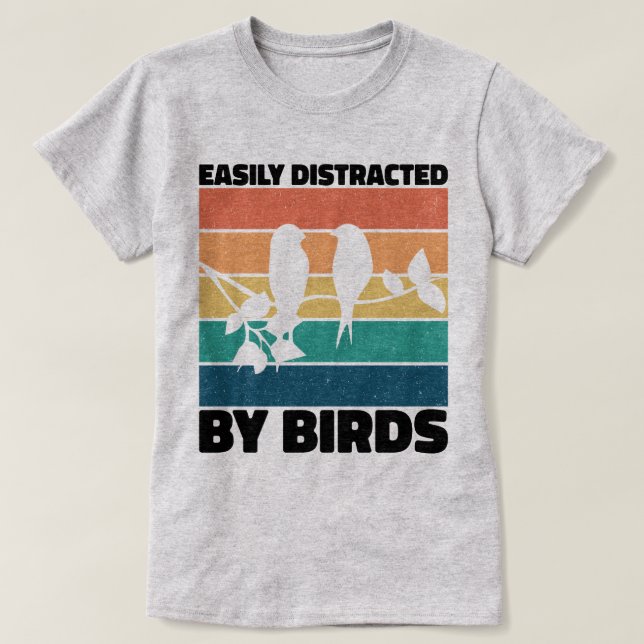 Lättspridd av fåglarnas Fågelskådare födelsedag T Shirt (Design framsida)