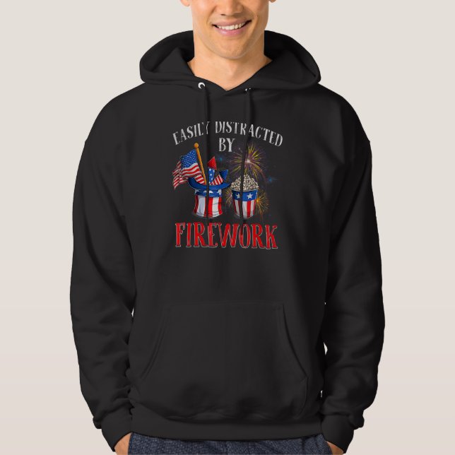 Lättspridd av Fireworks USA Independence day Hoodie (Framsida)