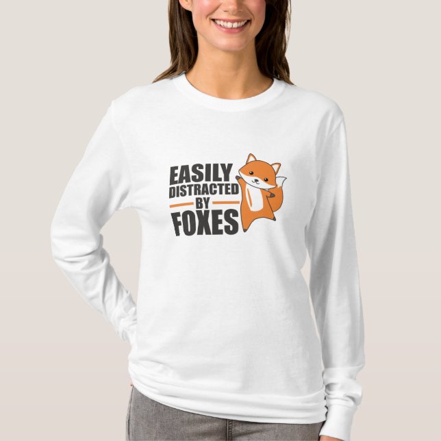 Lättspridd av Foxes Cute Fox-luddig T Shirt (Framsida)