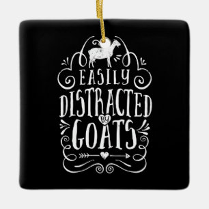 Lättspridd av gåvor från get Funny Goat Älskare Julgransprydnad Keramik