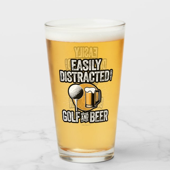 Lättspridd av Golf och Beer Glaskopp (Framsida fylld)