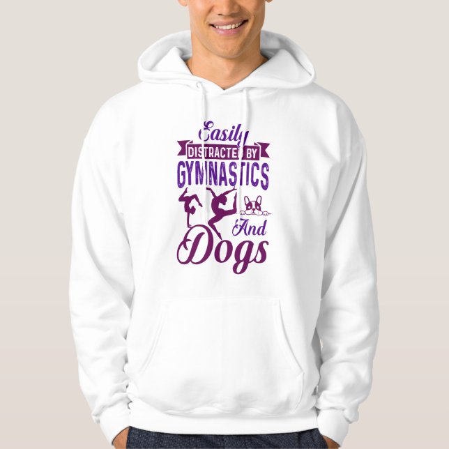 Lättspridd av gymnastika och Hundar Hoodie (Framsida)