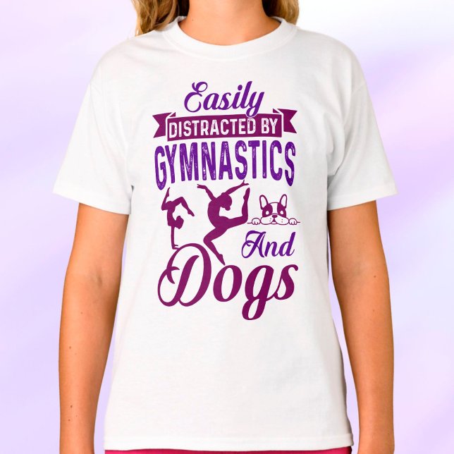 Lättspridd av gymnastika och Hundar T Shirt (Skapare uppladdad)