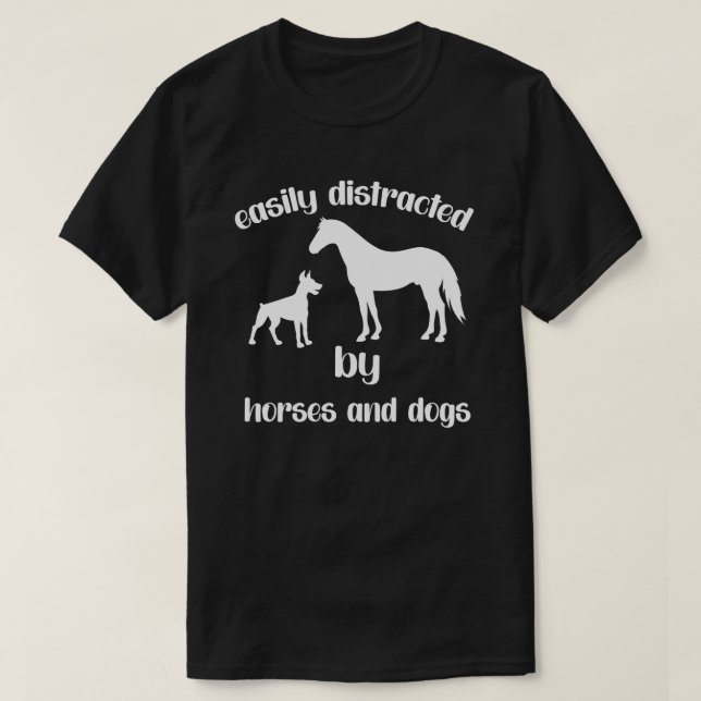 Lättspridd av hästar och Hundar T Shirt (Design framsida)