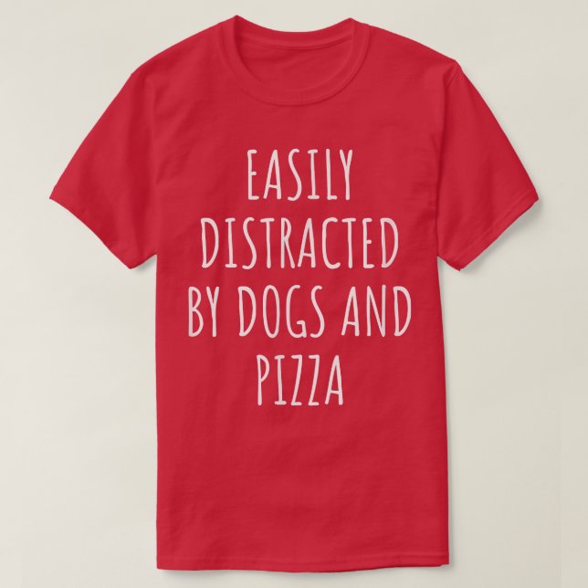 Lättspridd av Hundar och Pizza T-Shirt (Design framsida)