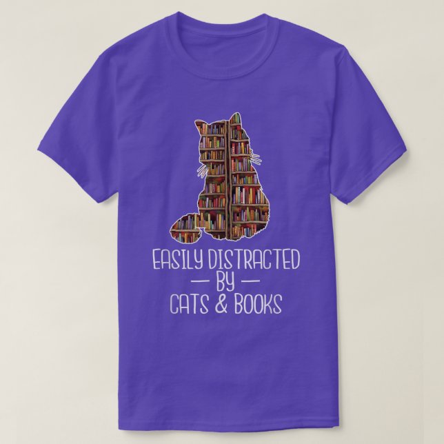 Lättspridd av Kats & Bokar Älskare Bok Nerd T Shirt (Design framsida)