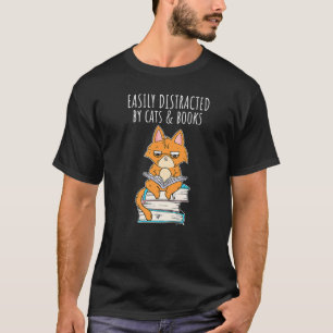 Lättspridd av Katt och Bokar Bok, som läser C T Shirt