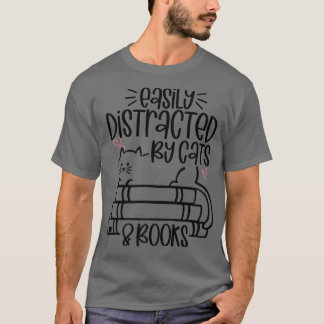 Lättspridd av Katt och Bokar Funny Cat & B T Shirt