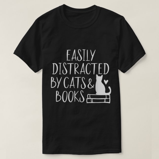 Lättspridd av katter och Bokar - Cute Bok Lo T Shirt (Design framsida)