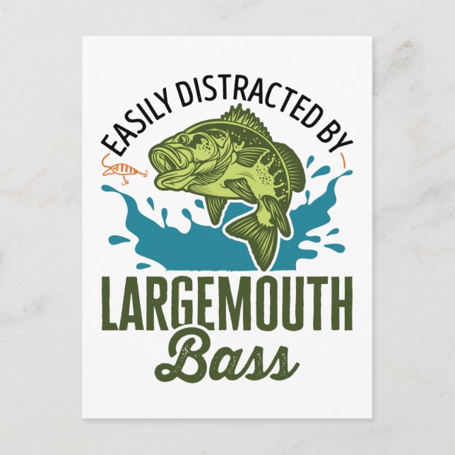 Lättspridd av Large Mouth Bass Largemouth Vykort (Framsida)