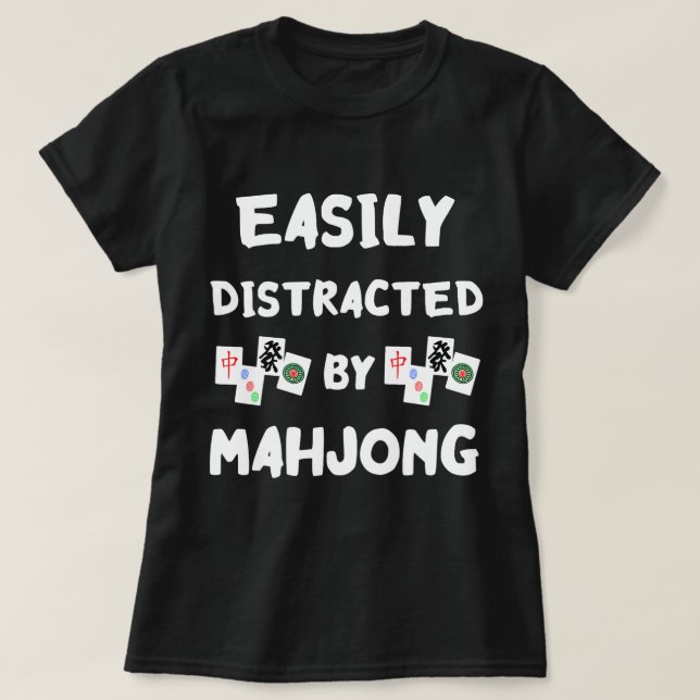 Lättspridd av Mahjong-kort Mah Jongg Tiles T Shirt (Design framsida)