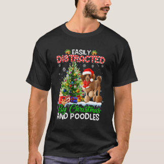 Lättspridd av och Pudel Hund Julafton för Chri T Shirt